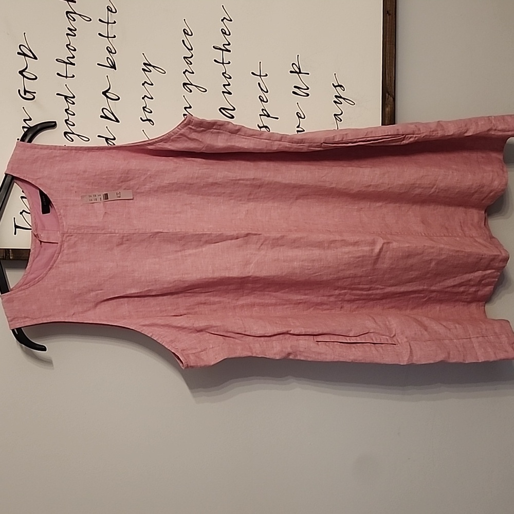 J. Crew Pink Sleeveless Linen Shift Dress Sz XXL